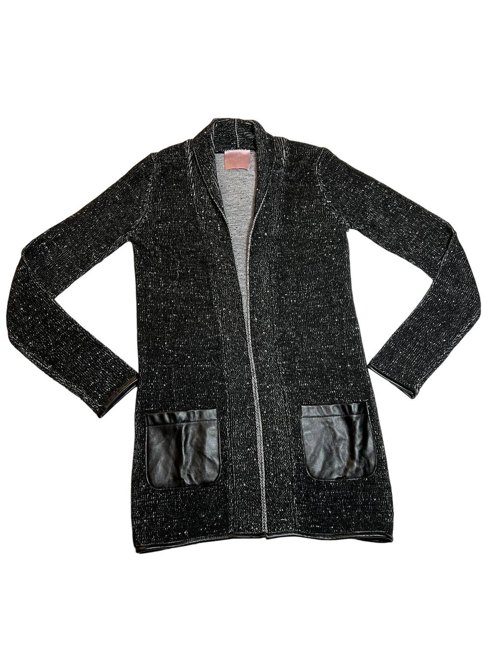 Romeo & Juliet Couture Open Front Long Line Knit Cardigan Size XS Academia Cozy